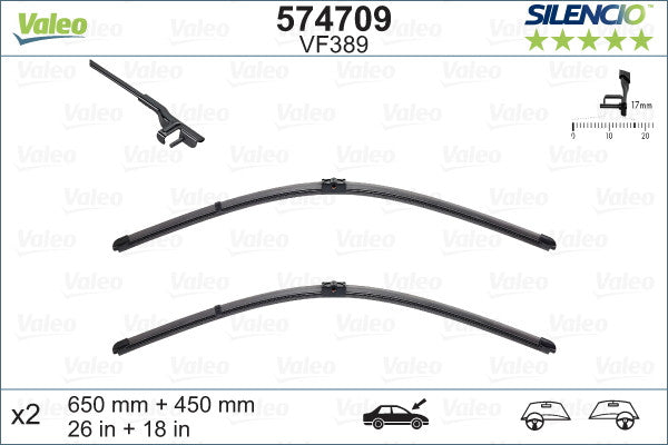 Set stergator Valeo Silencio Flat - 11180617