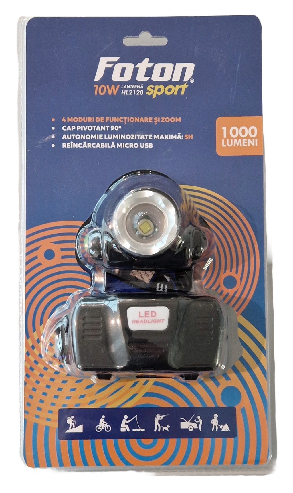 Lanterna frontala reincarcabila Foton Sport HL2120 10W 1000 lumeni - 13667630