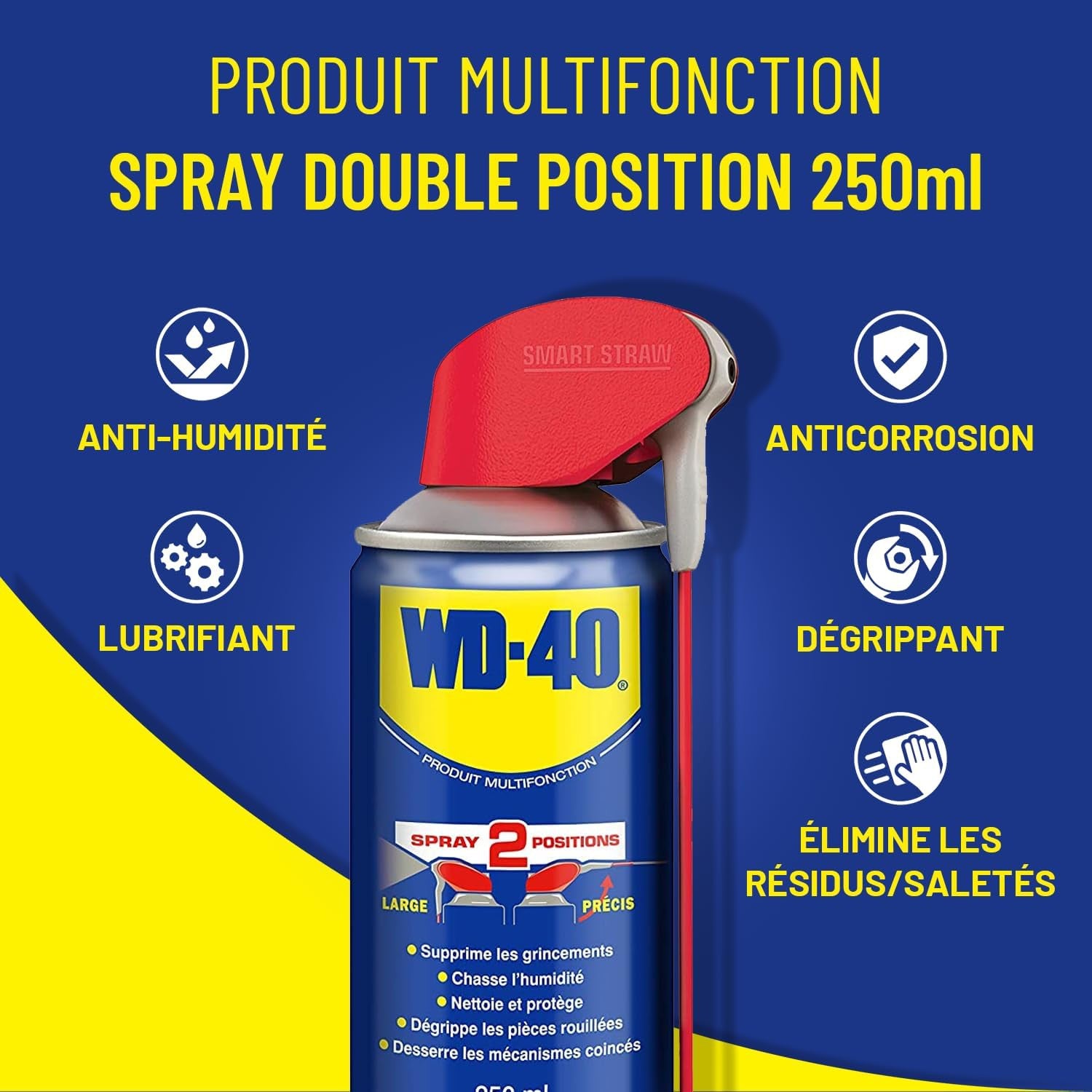 Lubrifiant multifunctional WD-40 Smart Straw 250ml WD40 - 780023