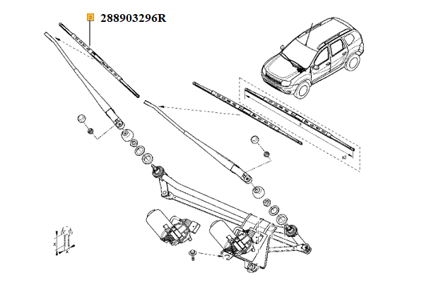 STERGATOR PARBRIZ 475 MM STANGA