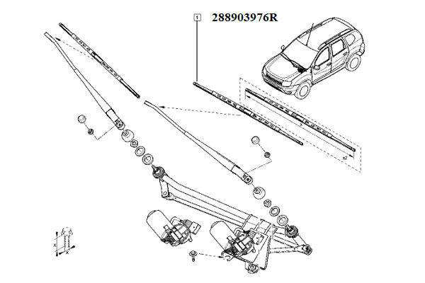STERGATOR PARBRIZ 600 MM STANGA