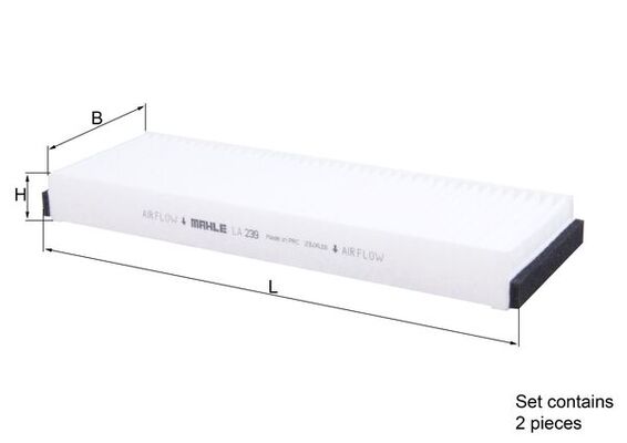 Filtru, aer habitaclu LA 239/S MAHLE
