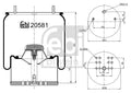 Burduf, suspensie pneumatica 20581 FEBI BILSTEIN