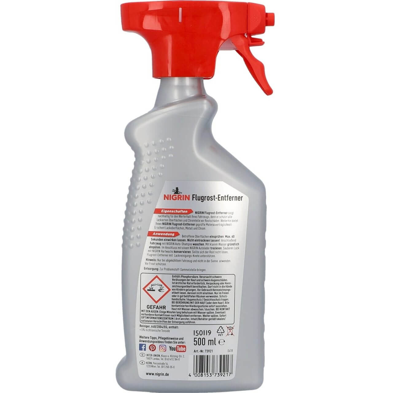 Solutie indepartare rugina de pe suprafete vopsite, Nigrin Performance, 500 ml - 12208509
