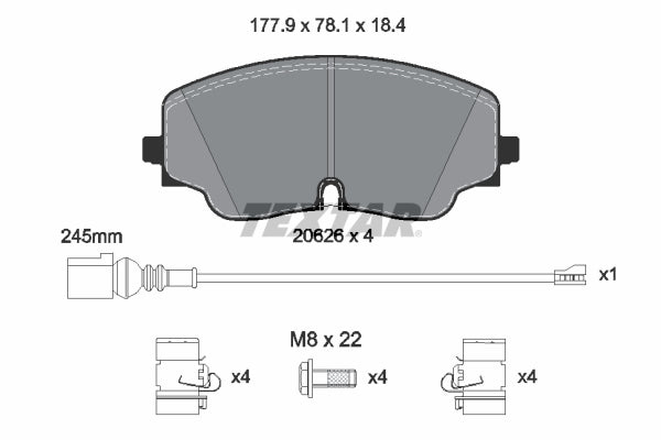 set placute frana,frana disc 2062601 TEXTAR