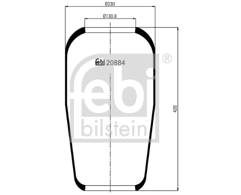 Burduf, suspensie pneumatica 20884 FEBI BILSTEIN
