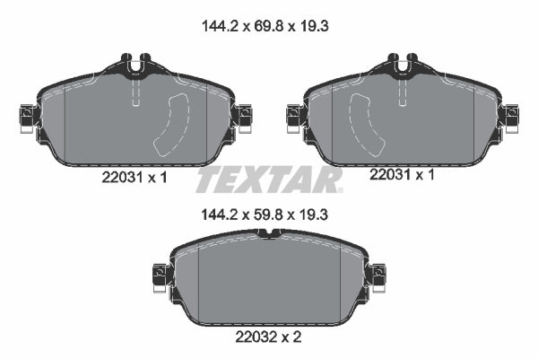 set placute frana,frana disc 2203101 TEXTAR