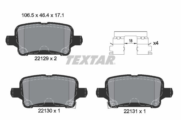 set placute frana,frana disc 2212901 TEXTAR