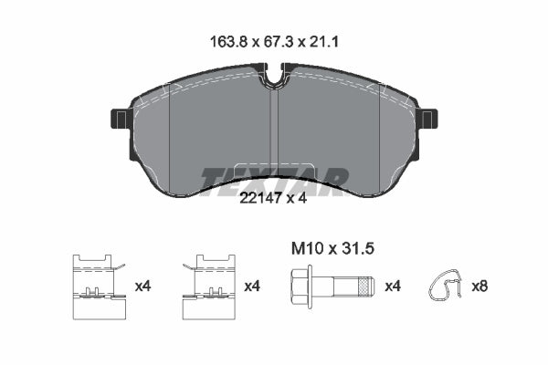 Set placute frana TEXTAR 2214701