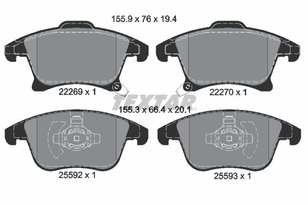 set placute frana,frana disc 2226901 TEXTAR