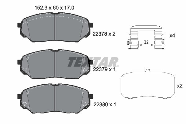 set placute frana,frana disc 2237801 TEXTAR