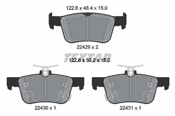 set placute frana,frana disc 2242901 TEXTAR