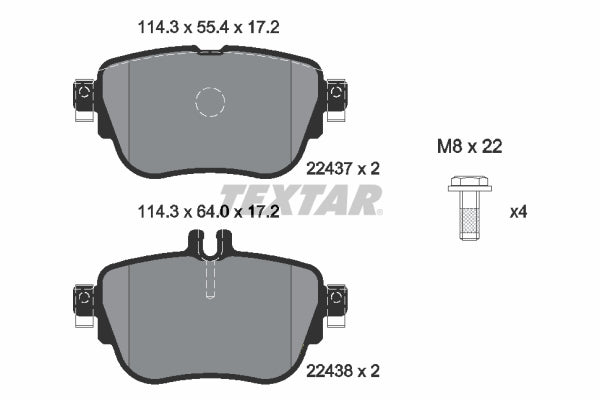 set placute frana,frana disc 2243701 TEXTAR