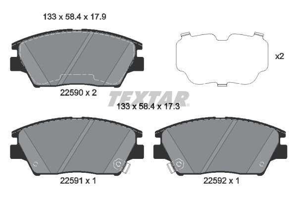 set placute frana,frana disc 2259001 TEXTAR