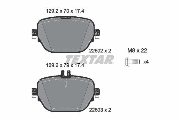set placute frana,frana disc 2260201 TEXTAR
