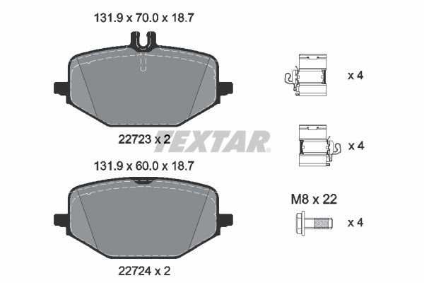 set placute frana,frana disc 2272303 TEXTAR