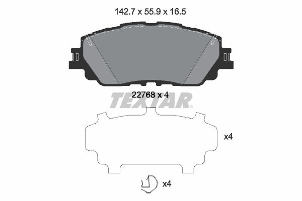 set placute frana,frana disc 2276801 TEXTAR
