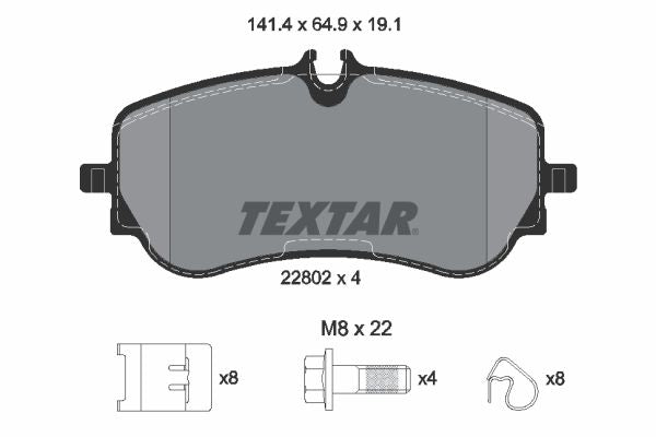 Set placute frana TEXTAR 2280201