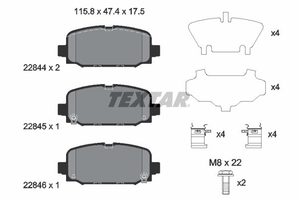 set placute frana,frana disc 2284401 TEXTAR