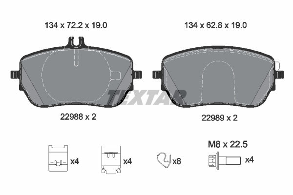 set placute frana,frana disc 2298801 TEXTAR