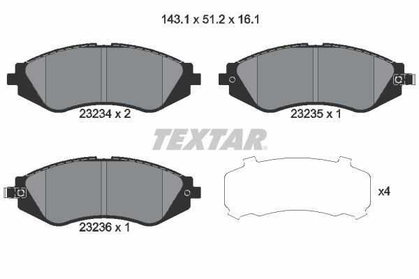 set placute frana,frana disc 2323401 TEXTAR