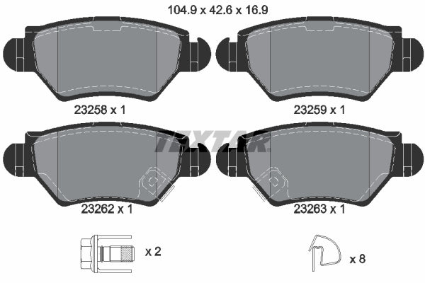 set placute frana,frana disc 2325803 TEXTAR