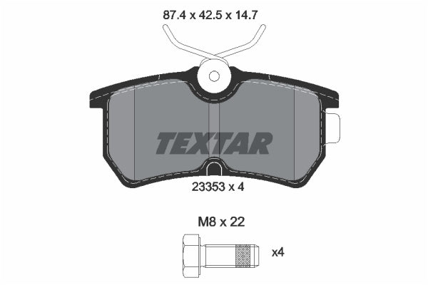set placute frana,frana disc 2335301 TEXTAR