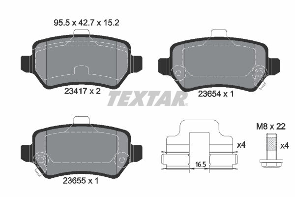 set placute frana,frana disc 2341703 TEXTAR