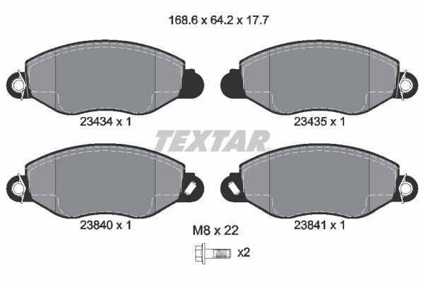 set placute frana,frana disc 2343401 TEXTAR