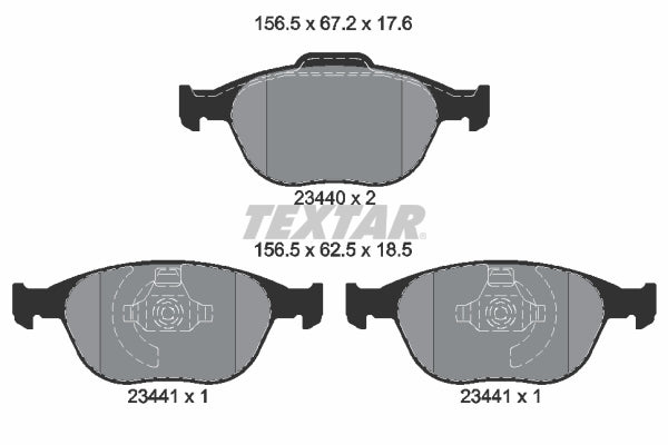 set placute frana,frana disc 2344004 TEXTAR