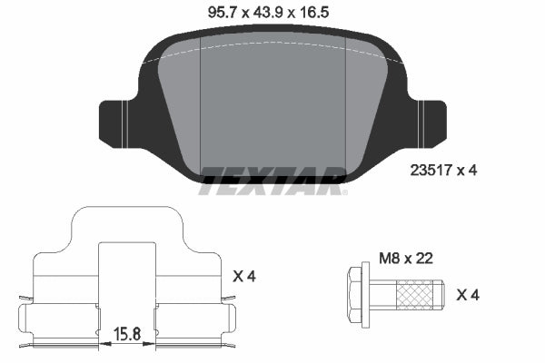 set placute frana,frana disc 2351703 TEXTAR