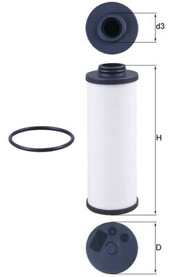 Filtru hidraulic, cutie de viteze automata HX 186D MAHLE