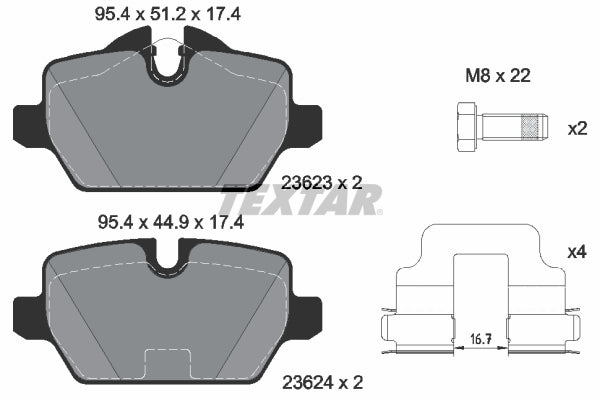 set placute frana,frana disc 2362303 TEXTAR