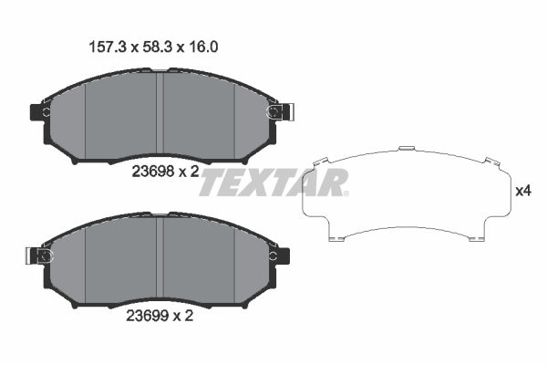 set placute frana,frana disc 2369801 TEXTAR