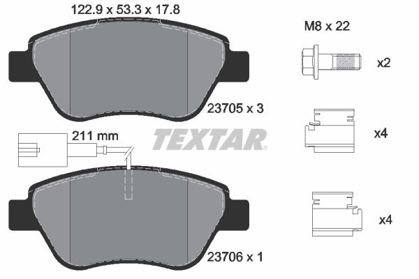 set placute frana,frana disc 2370502 TEXTAR