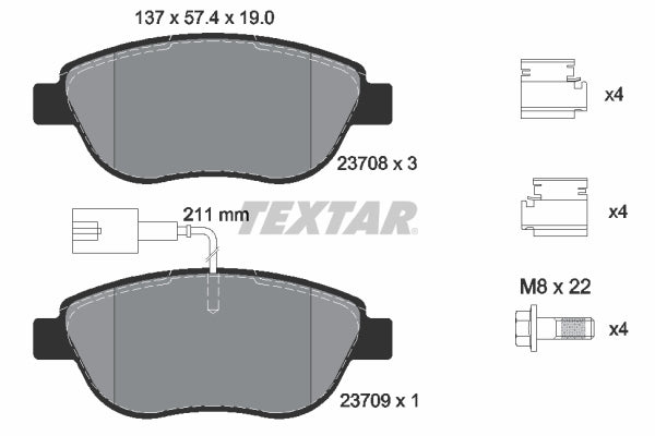 Set placute frana TEXTAR 2370802