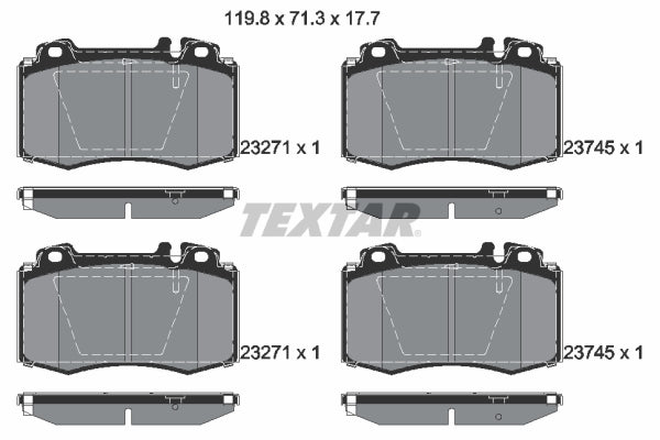 set placute frana,frana disc 2374502 TEXTAR