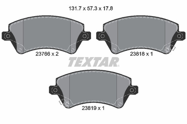 set placute frana,frana disc 2376601 TEXTAR