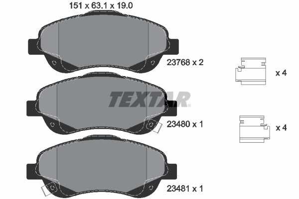 set placute frana,frana disc 2376802 TEXTAR