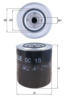 Filtru ulei OC 15 MAHLE