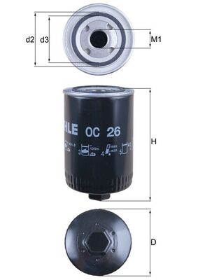 Filtru ulei OC 26 MAHLE