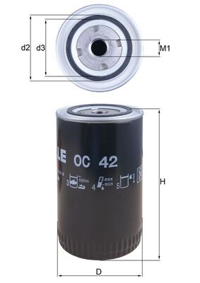 Filtru ulei OC 42 MAHLE