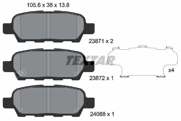 set placute frana,frana disc 2387101 TEXTAR