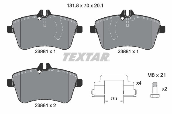 set placute frana,frana disc 2388101 TEXTAR