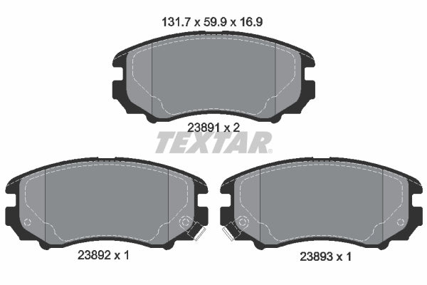 set placute frana,frana disc 2389101 TEXTAR