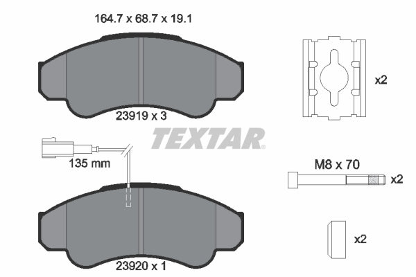 set placute frana,frana disc 2391901 TEXTAR