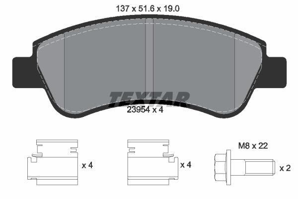 set placute frana,frana disc 2395401 TEXTAR