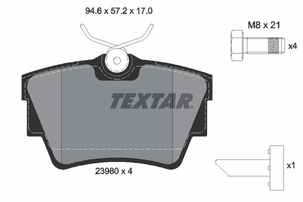 set placute frana,frana disc 2398001 TEXTAR