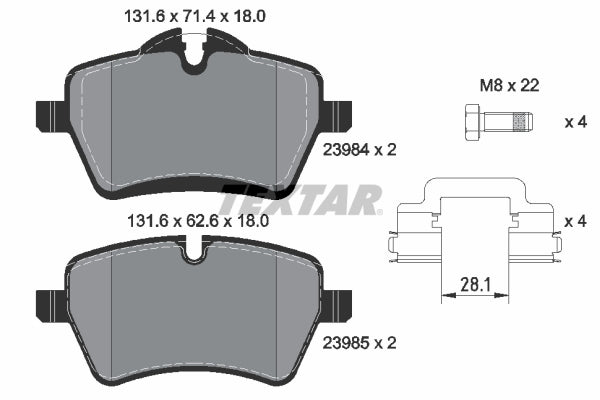 set placute frana,frana disc 2398404 TEXTAR