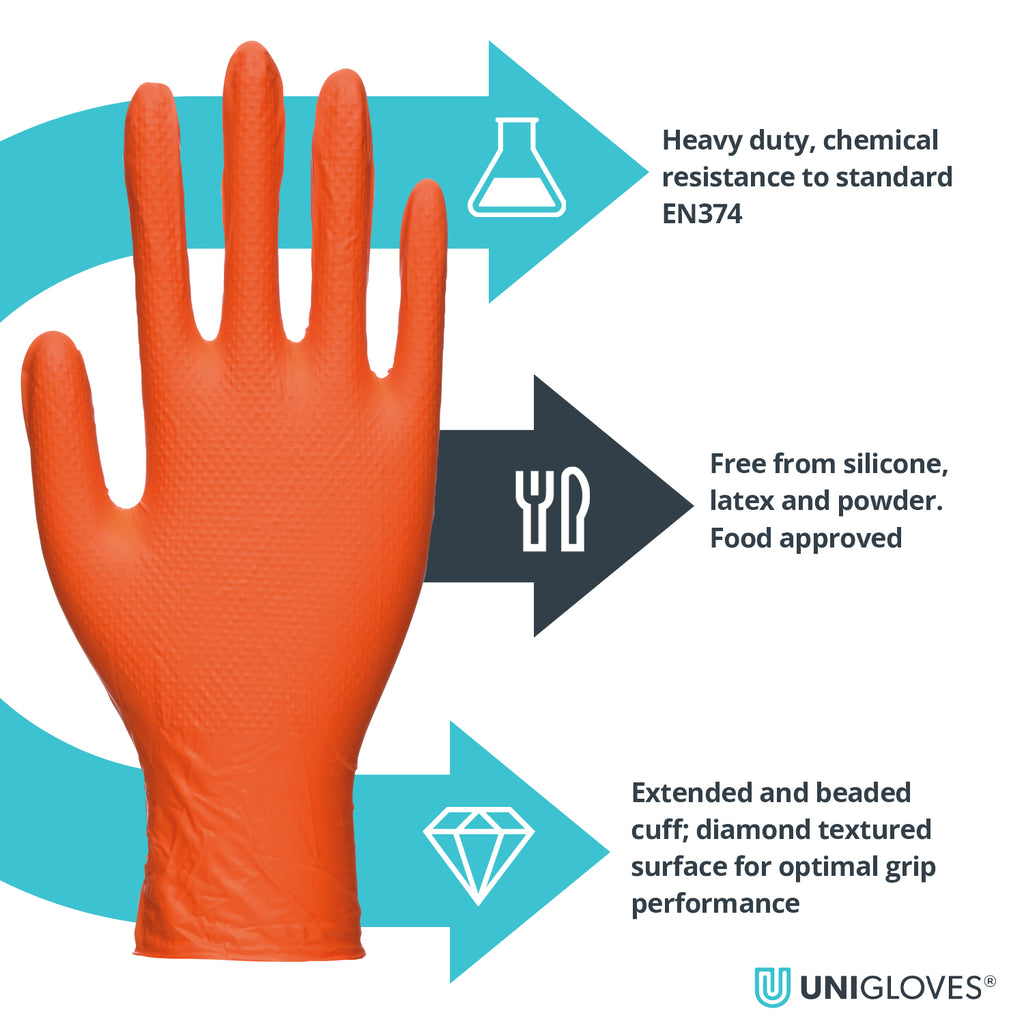 Manusi nitril PROTECT Orange Diamond HD XL ● 100 buc MTR - GA0055